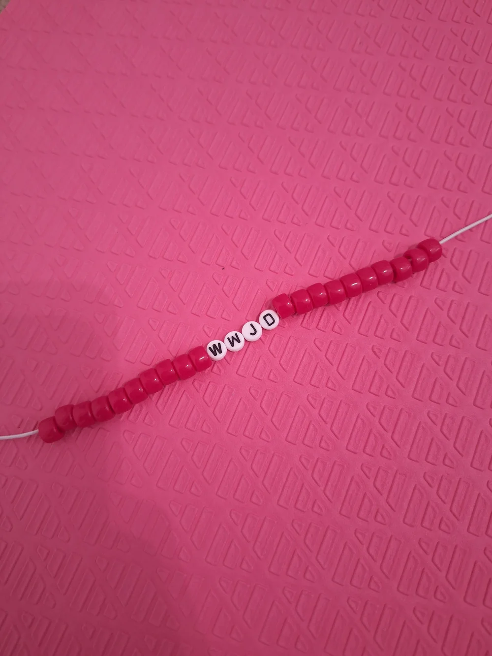 Accessorize Hot Pink Beaded Name Bracelet with White Letter Beads